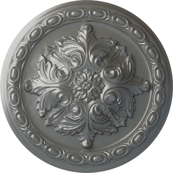 Ekena Millwork Acanthus Ceiling Medallion, Hand-Painted Silver, 11 3/8"OD x 2"P CM11ACSLS - main